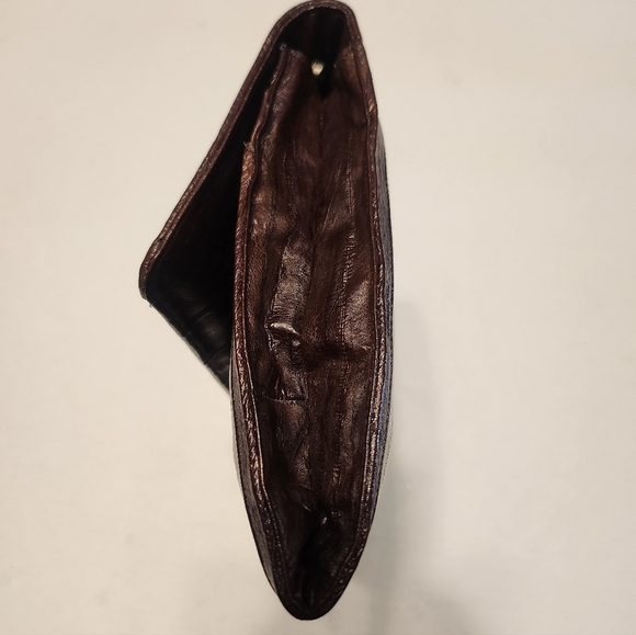 Vintage Espresso Brown Eelskin Clutch - Picture 3 of 16